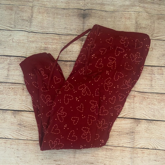 LC Lauren Conrad Maroon Valentine Heart Print Pajama Set - Picture 5 of 5